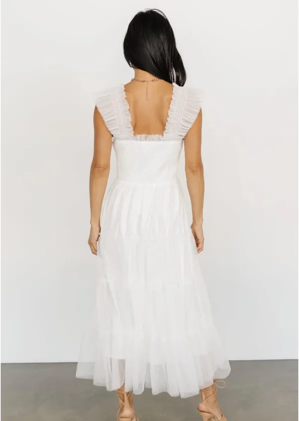 Baltic born Smocked Tulle white Dress - Image 4