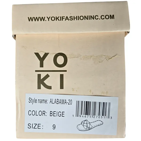 Yoki Alabama 20 Beige Rhinestone Woven Slide Sandals‎ Women Size 9 - Image 8