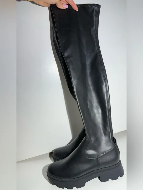 NWOT OpenEdit Women’s Black Lug-Sole Platform Boots - Image 9