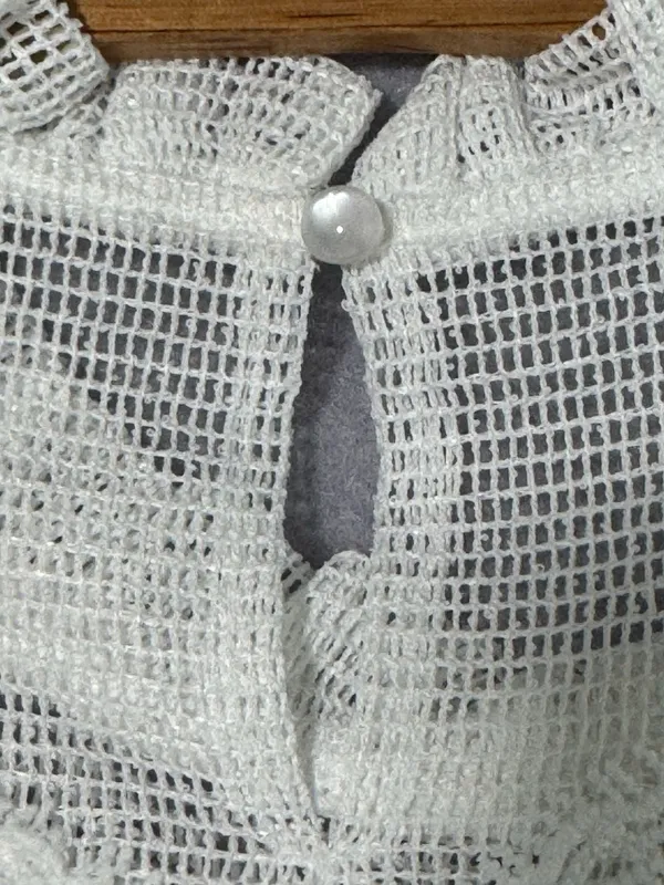 Boutique Short-sleeve Lace Poplin Blouse - White - Image 5
