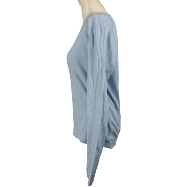 J.Crew Teddie Sweater Womens Medium Blue Lightweight Crew Neck Long Sleeve Knit - Image 7