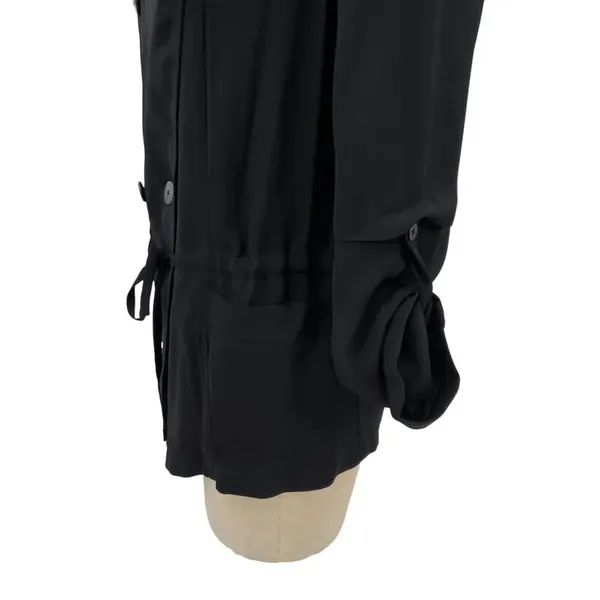 Aritzia‎ Babaton Hamelin Jacket Crepe Draped Button Drawstring Black Size XS - Image 8
