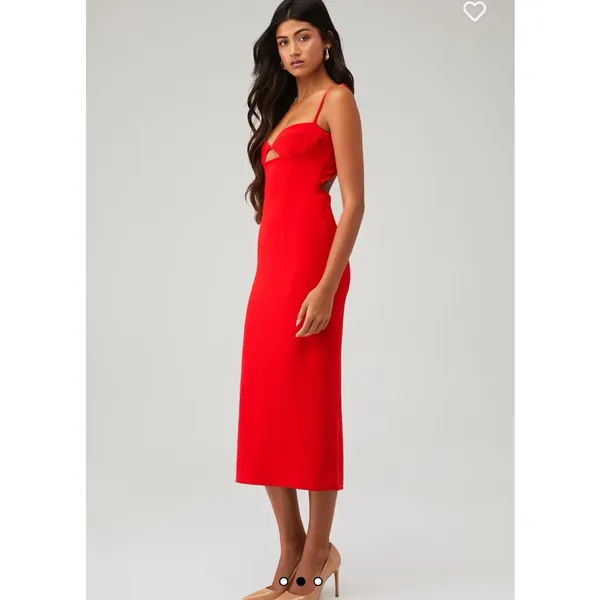 Bardot Women’s Vienna Fire Red Midi‎ Dress Small $139 - Image 2