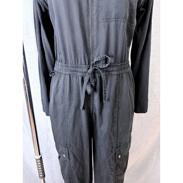 Athleta Summit Cargo Jumpsuit Black Long Sleeve Utility Women's Small‎ - Image 2
