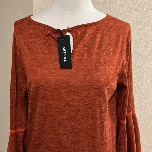 NWT Miss Me western been sleeves Blouse size S - Image 2