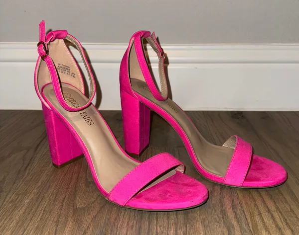 Dream Paris Pink Block High Heels - Image 2