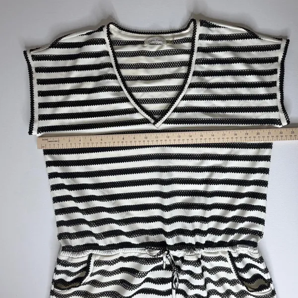 Calvin Klein Striped Mesh‎ Dress Cover Up L/XL Lightweight Sheer Nautical Resort - Image 14