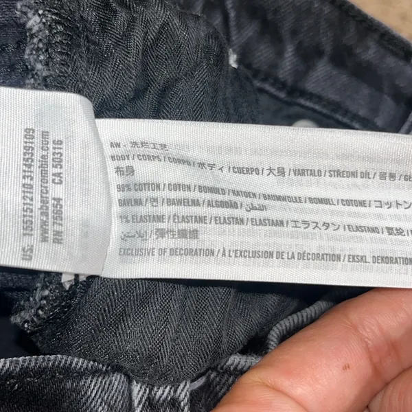 Abercrombie & Fitch A&F Curve Love ‘90s Straight Ultra High Rise Black‎ Jeans 24 - Image 10