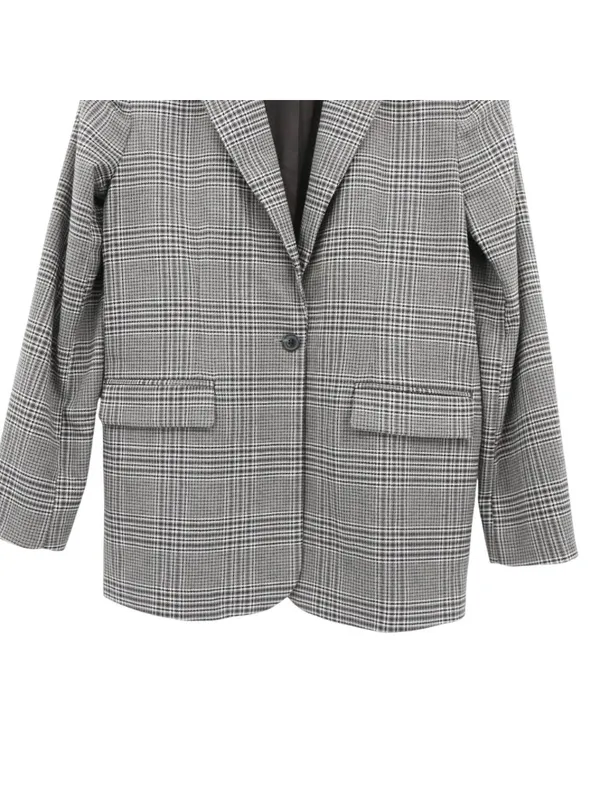 Something Navy Menswear Jacket Grey Steel Kate Plaid Oversized Blazer S - Image 6