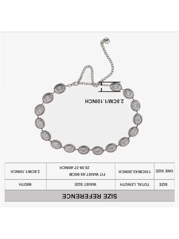 NEW Metal Chain Dress Belt Hollow Out Daisy Sweater Belt - Image 2