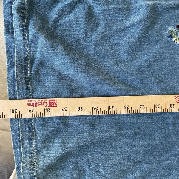 Bobbie Brooks Vintage Denim Button Down Shirt Top Embroidered Cotton Size 18/20W - Image 10