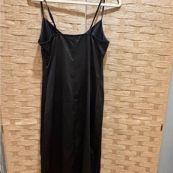 AFRM Revolve Katica Satin Midi Dress In Noir Elegant Black Satin Slip Dress M - Image 5