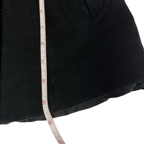 Womens Black Wool Blend Peacoat Size M Double Breasted 6 Button Long Winter Coat - Image 6