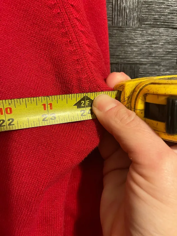 Vtg TOMMY HILFIGER LONG SLEEVE RED SWEATER SHIRT XL Vneck - Image 6