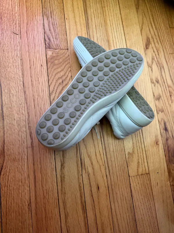Ecco Soft 7 Leather Sneakers Casual White Lace-Up Sz 9 minimalist preppy - Image 7