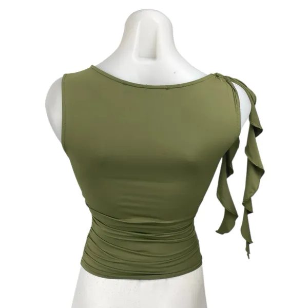 Lioness Green Sleeveless Fringe Boat Neck Cami Camisole Blouse Tank Top Size XXS - Image 2