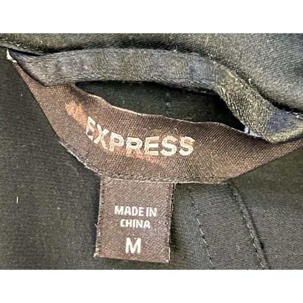 Express 100% Silk Women's Size Medium Two Button Black Single Breasted Blazer - Image 5