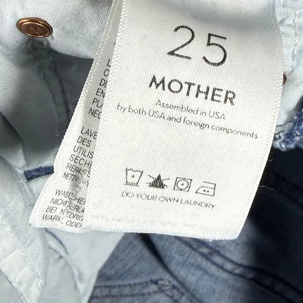 MOTHER The Looker Ankle Fray Skinny Jeans Chain Of‎ Destiny Distressed Size 25 - Image 4