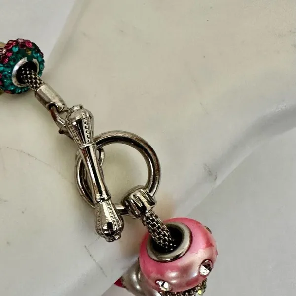 NRQ Avon pink heart tinkerbell rose charm bracelet - Image 7