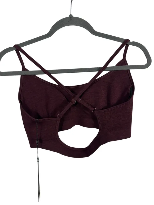 YoungLA Core Seamless Scoop Neck Sports‎ Bra XL Burgundy Silk NWT W329 - Image 3