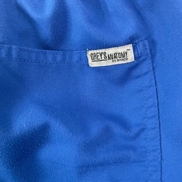 Greys Anatomy Scrub Pants Women Sz XSP Blue Drawstring Petite Workwear GUC *FLAW - Image 10