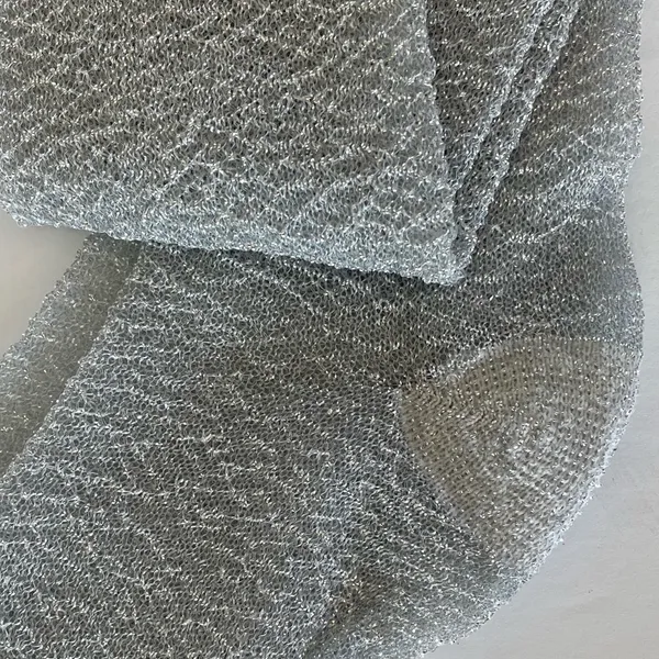 Free People Silver Tinsel Tall Sheer Socks - Image 3