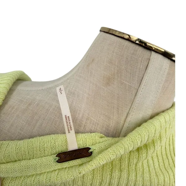 Free People Ella Cropped Cardigan Lime Green Ribbed Button Front Small‎ - Image 9