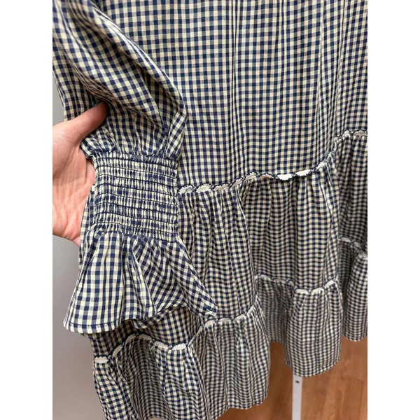 NEW Tuckernuck Pomander Place Navy Gingham Kenzie Dress Size Small - Image 9