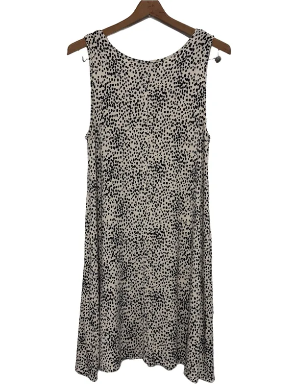 EXPRESS Black & Cream Animal Print Tank Mini Dress Size Large Soft Swingy Summer - Image 5