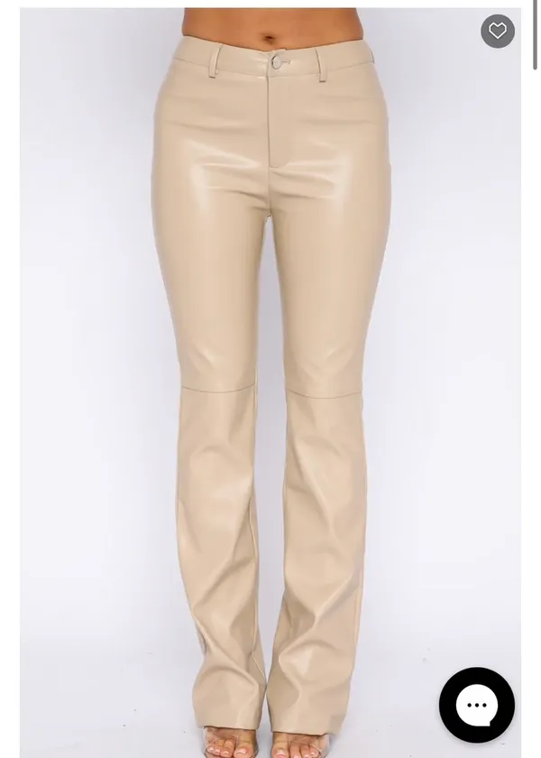 White Fox Leather Pants - Image 2