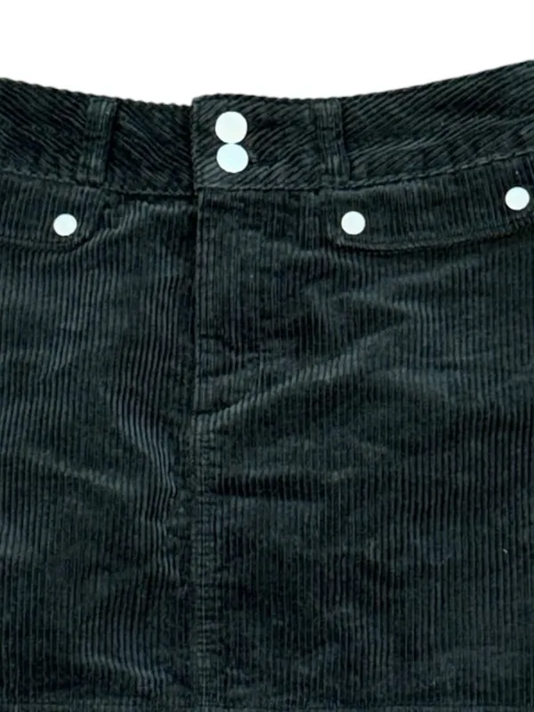Abercrombie & Fitch Y2K Black Corduroy Mini Skirt Size 2 Mall Goth Indie Grunge - Image 2