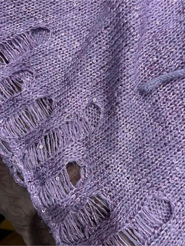Handmade Lavender Knit three- Piece Crop Top & Skirt Set - Women Intimates & Sleepwear - Image 4