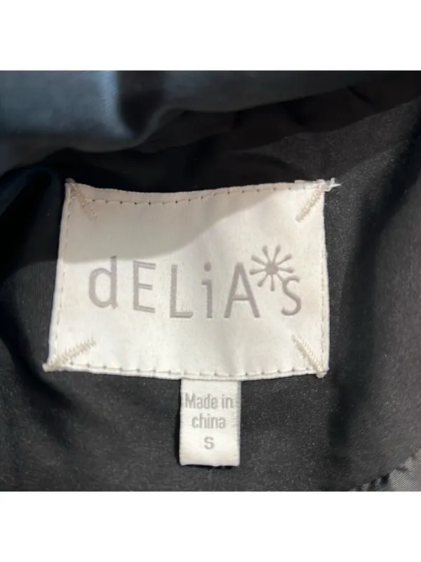 dELiA's Black Puffer Jacket Women's Size Small - Image 3