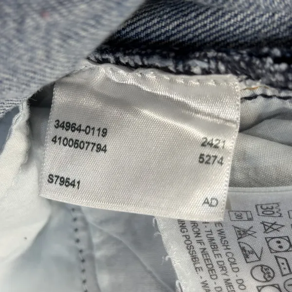 Levi's Premium Womens 24 Jeans Wedgie Straight‎ Button Fly Light Wash Distressed - Image 12