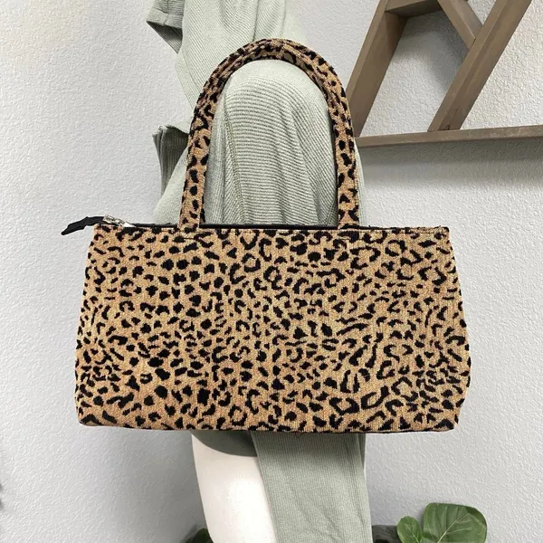 Cmz Leopard Cheetah Print Brown Black Shoulder Bag Boho Safari Grunge Mallcore - Image 3
