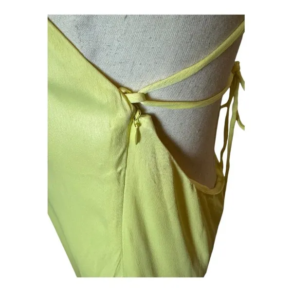 Something Navy Dress Women Large Yellow Silky‎ Essential Criss Cross Back Slip - Image 8