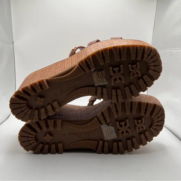 NWOB Sam Edelman Women's Laine Platform Wedge Sandal Color: Rich Cognac size 8.5 - Image 10