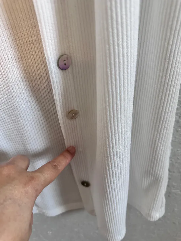 Zara White V-Neck Button-Up Top   - Image 3