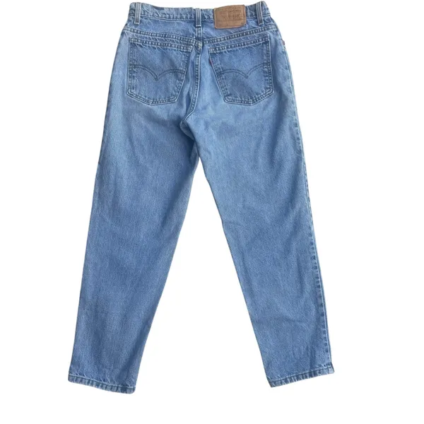 VTG Levi’s 951 Jeans Orange Tab 28x27 Relaxed Tapered Light Wash Mom‎ USA Made - Image 2