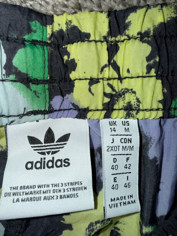 Adidas Originals Women's Floral Print Satin Athletic Shorts - Image 3