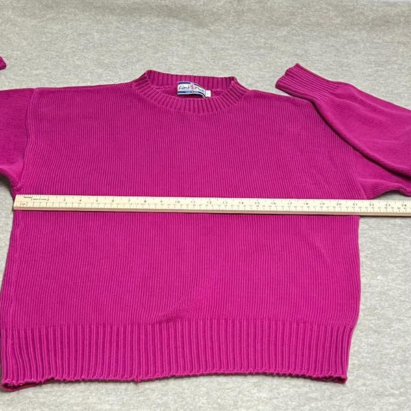 Vintage Lions Pride Magenta Pink Crewneck Sweater Made in USA Women Large Knit‎ - Image 4