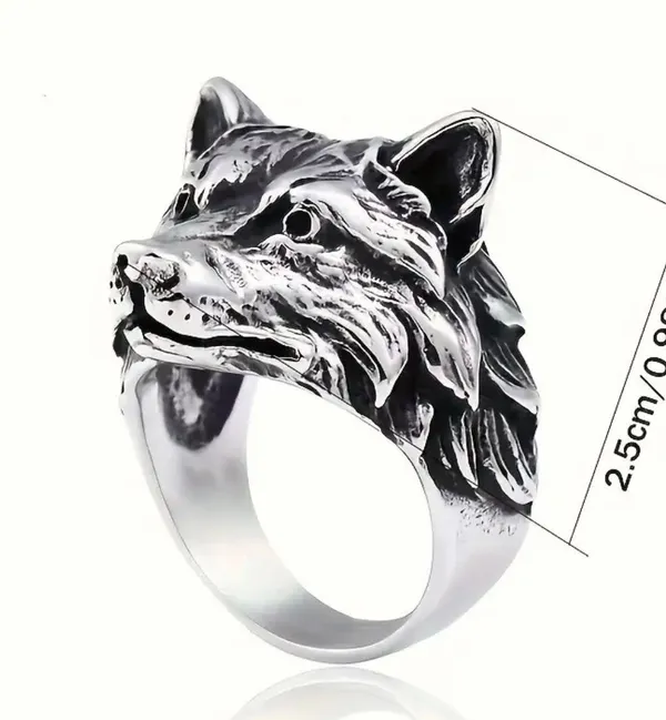 &merci Men’s Copper Intricate Detailing Bold Wolf Head Size 12 NWT - Image 4