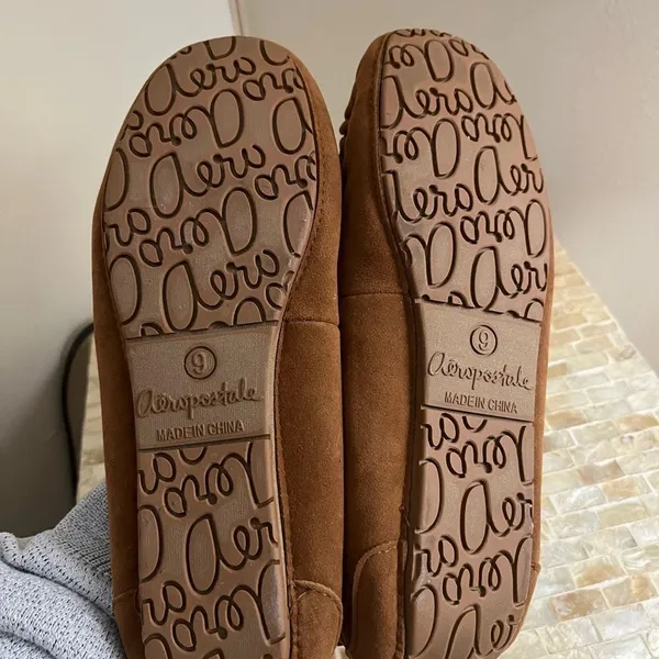 Brown Suede Moccasins with Bow size 9 Aeropostale NWT - Image 5