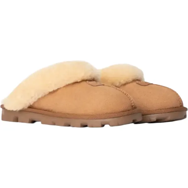 Ugg Coquette Slippers Slip On Sheepskin Shearling Lined Chestnut Tan 7 - Image 2