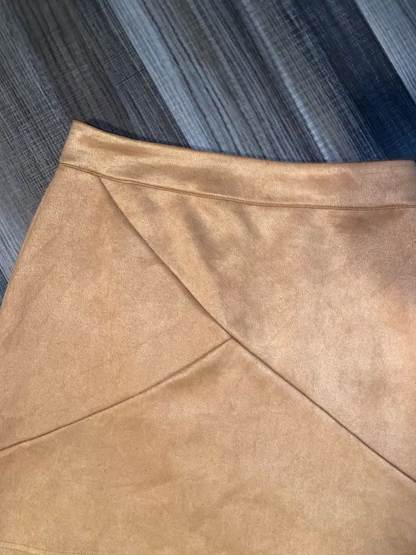 Mango camel faux-suede mini skirt - Image 4