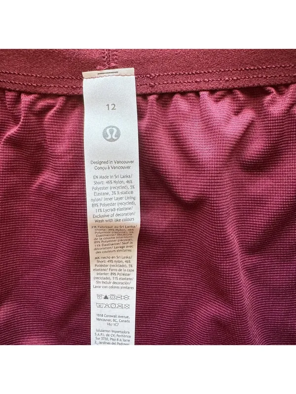 Lululemon Swiftly Mid-Rise Short 3” Burgundy Bay Size 12 NWT - Image 5