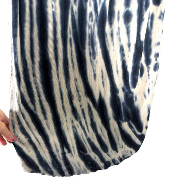 YFB Young Fabulous & Broke Robbie Ribbed Blue Tie Dye Fitted Midi Dress XS - Image 6