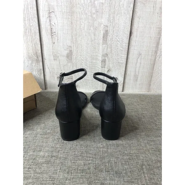 Womens Essentials Shoes Size 8.5 Black Heels Dress Sandals Open Toe Summer - Image 3