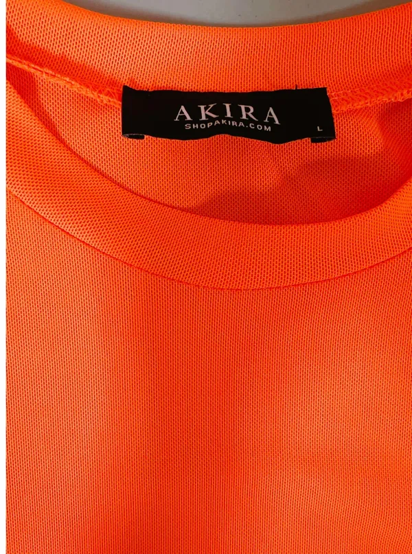 Akira Neon Orange Mesh Sheer Short Sleeve T-Shirt Bodysuit Onesie Top Tee Size L ❤️‍🔥 - Image 3
