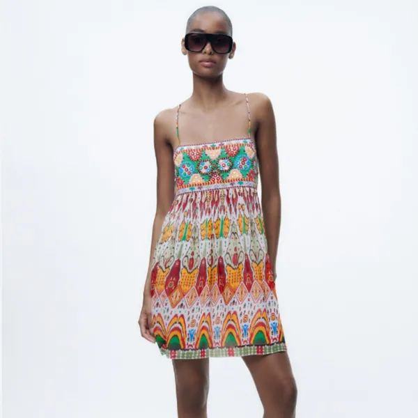 Nwot Zara Woman Strapy Embroidered Short Dress. 6895/240 - Image 6